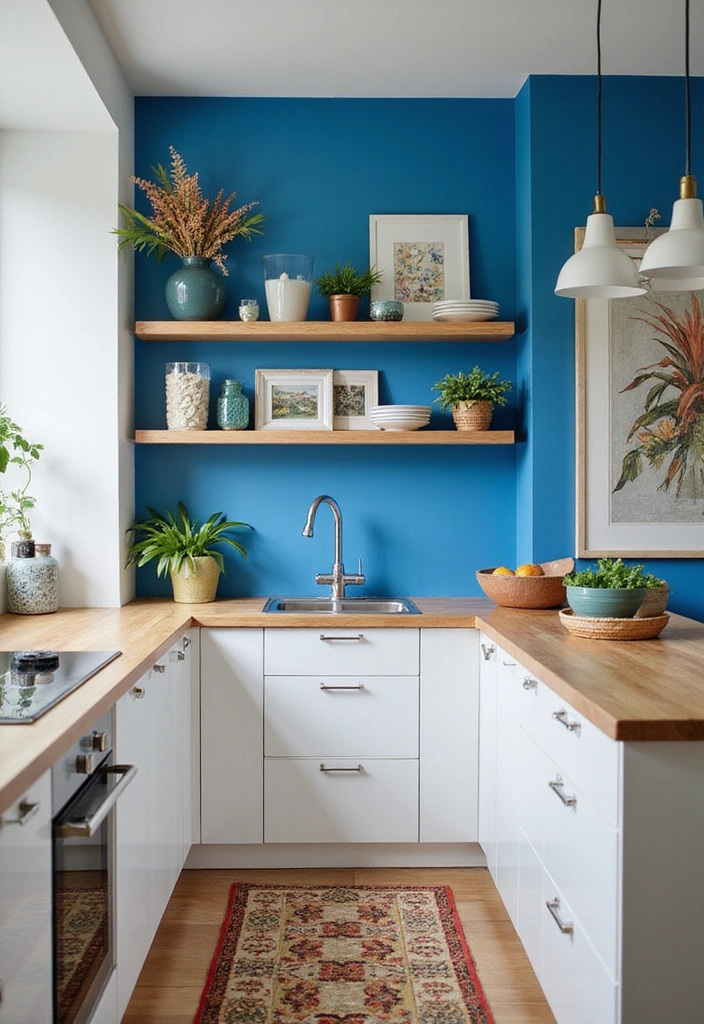 21 French Style Kitchen Ideas That Will Make You Fall in Love with Cooking Again! - 17. Colorful Accent Walls